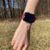 svetle cerveny silikonovy reminek na apple watch 42
